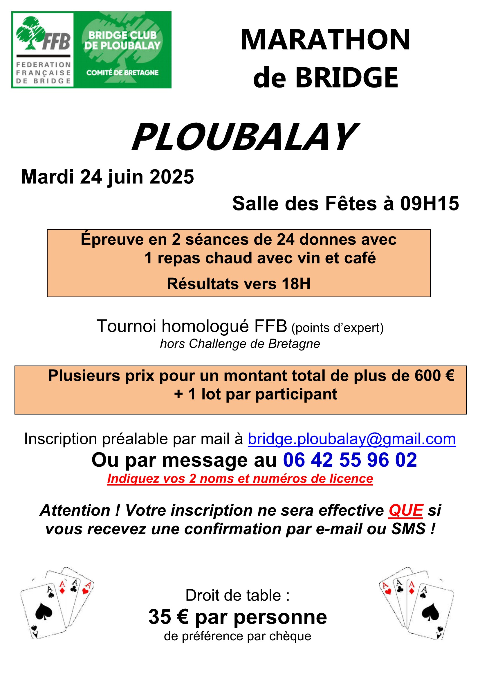 Marathon de Bridge à Ploubzalay